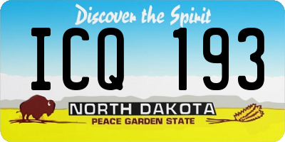 ND license plate ICQ193