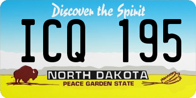ND license plate ICQ195