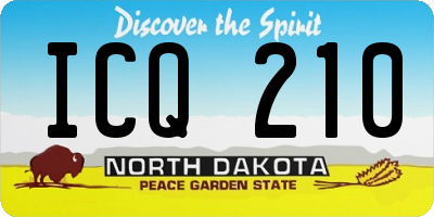 ND license plate ICQ210