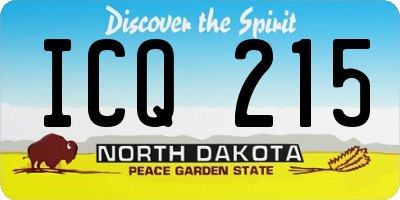 ND license plate ICQ215