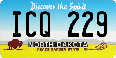 ND license plate ICQ229
