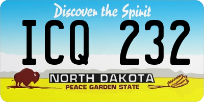 ND license plate ICQ232