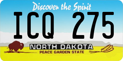 ND license plate ICQ275