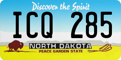 ND license plate ICQ285