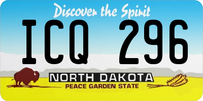 ND license plate ICQ296