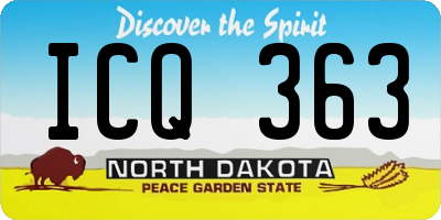 ND license plate ICQ363