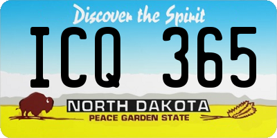 ND license plate ICQ365