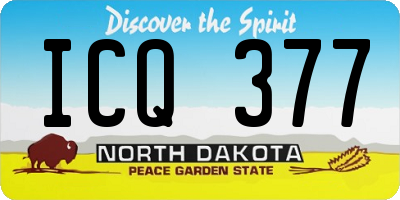 ND license plate ICQ377