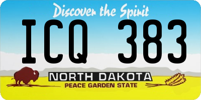 ND license plate ICQ383