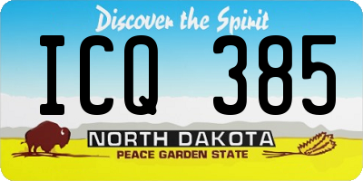 ND license plate ICQ385