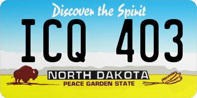 ND license plate ICQ403