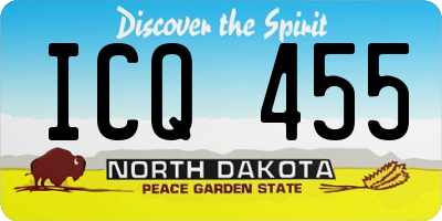 ND license plate ICQ455