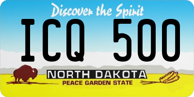 ND license plate ICQ500
