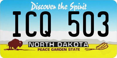 ND license plate ICQ503