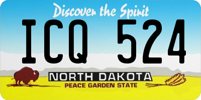 ND license plate ICQ524