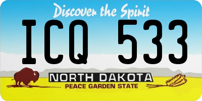 ND license plate ICQ533