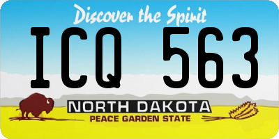 ND license plate ICQ563