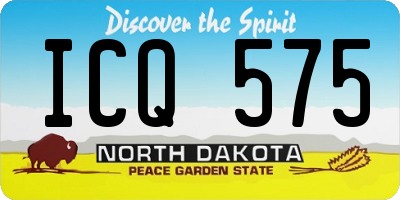 ND license plate ICQ575