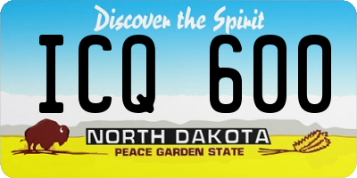 ND license plate ICQ600