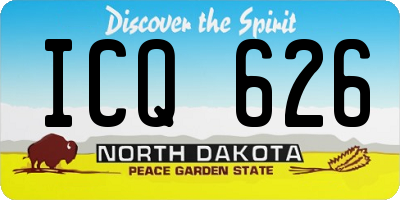 ND license plate ICQ626