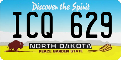 ND license plate ICQ629