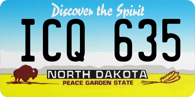 ND license plate ICQ635