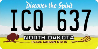 ND license plate ICQ637