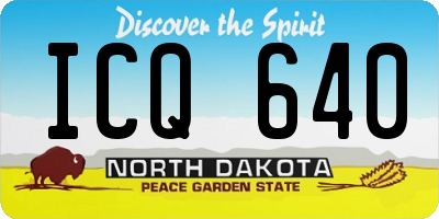 ND license plate ICQ640