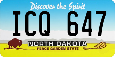 ND license plate ICQ647
