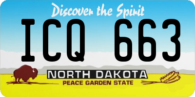 ND license plate ICQ663
