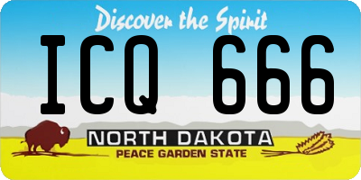 ND license plate ICQ666