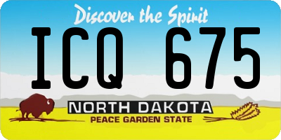 ND license plate ICQ675