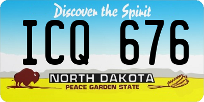 ND license plate ICQ676