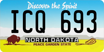 ND license plate ICQ693