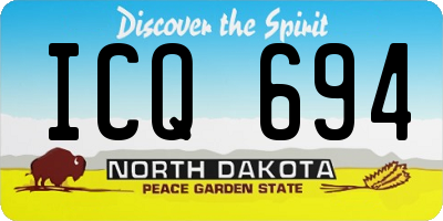 ND license plate ICQ694