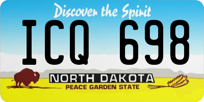 ND license plate ICQ698