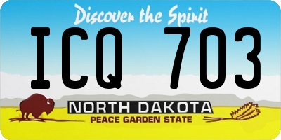 ND license plate ICQ703