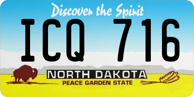 ND license plate ICQ716