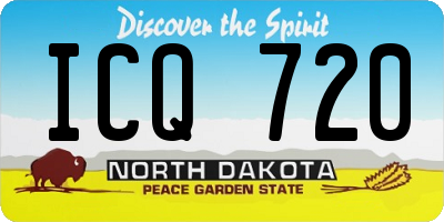 ND license plate ICQ720