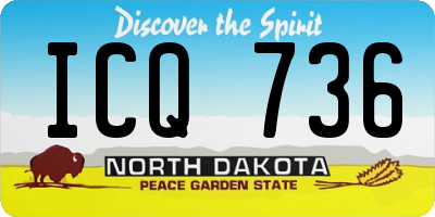 ND license plate ICQ736