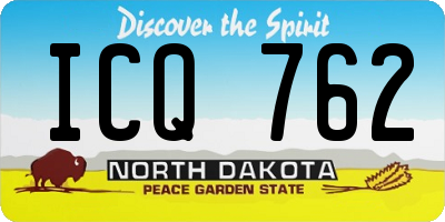 ND license plate ICQ762