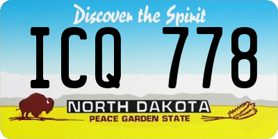 ND license plate ICQ778