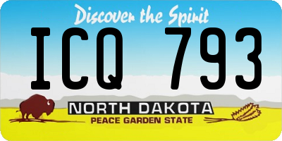 ND license plate ICQ793