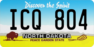 ND license plate ICQ804