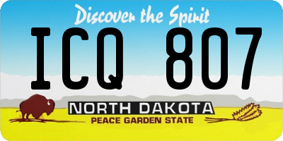 ND license plate ICQ807