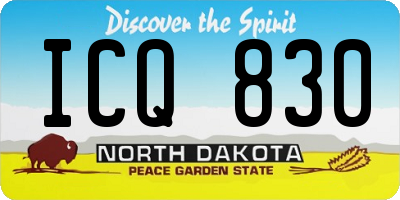 ND license plate ICQ830