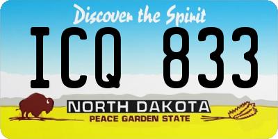 ND license plate ICQ833