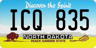 ND license plate ICQ835