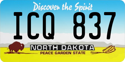 ND license plate ICQ837