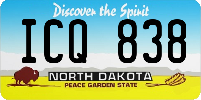 ND license plate ICQ838